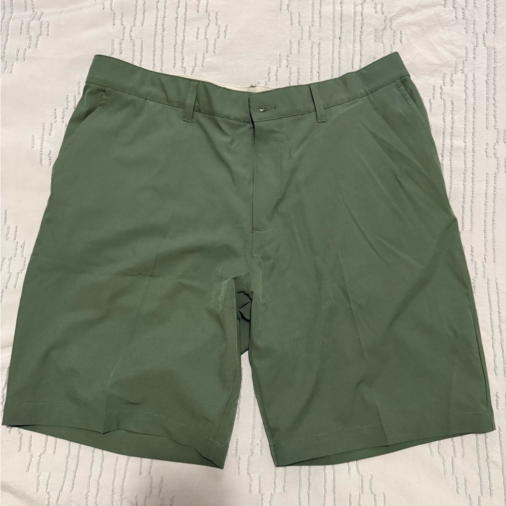 adidas Men's Olive Flat Front Shorts